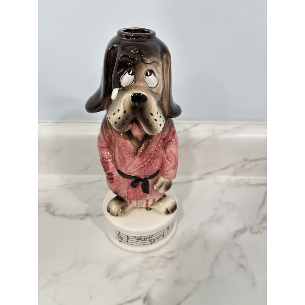 Hungover Hound Droopy Dog Musical Liquor Decanter How Dry I Am Works 10" READ